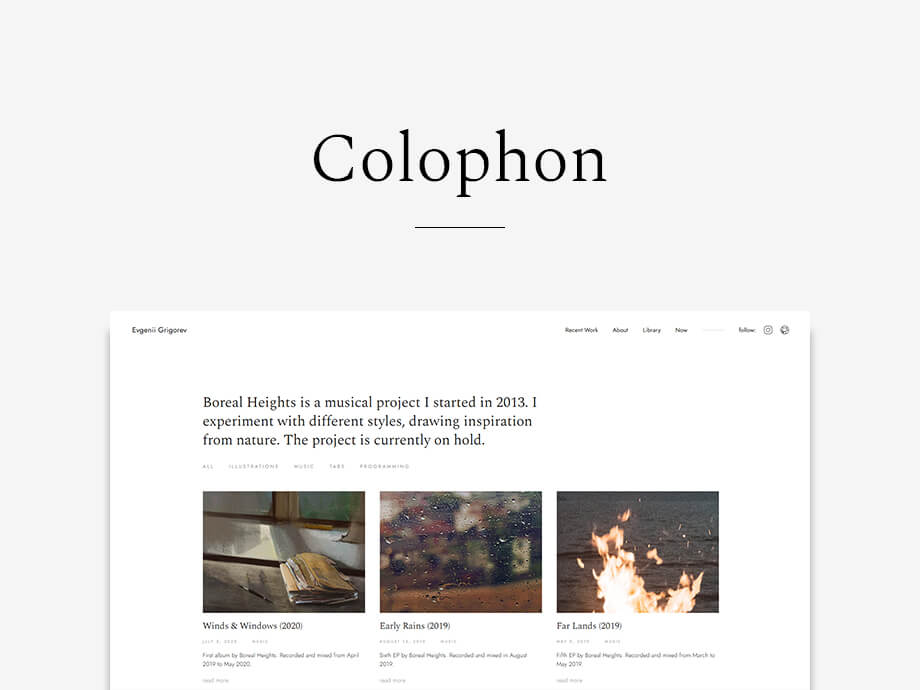 Colophon